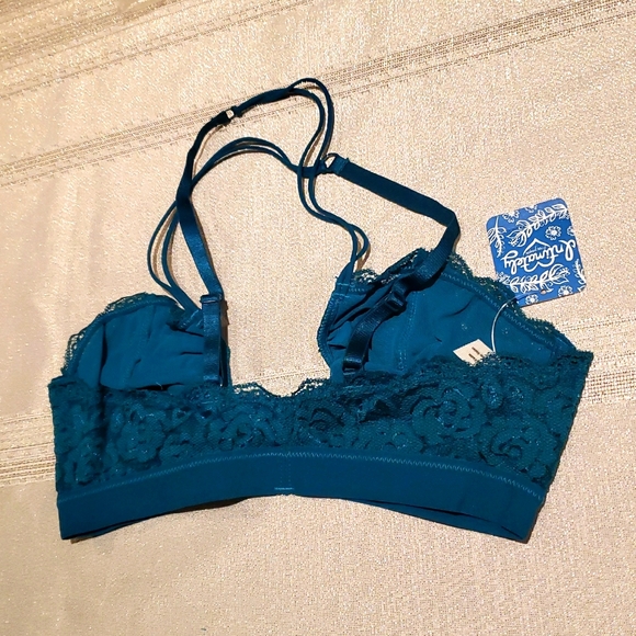 Free People NEW 'All For You' Lace Bralette TEAL Convertibile BRA NWT Women's S - Picture 8 of 12